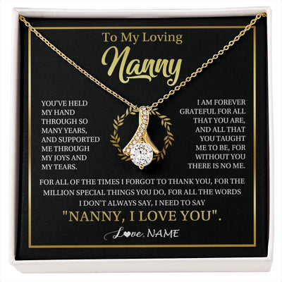 Alluring Beauty Necklace 18K Yellow Gold Finish | 1 | Personalized To My Nanny Gifts Necklace From Granddaughter Grandkids Grateful Thank You Nanny Birthday Mothers Day Christmas Customized Gift Box Message Card | siriusteestore