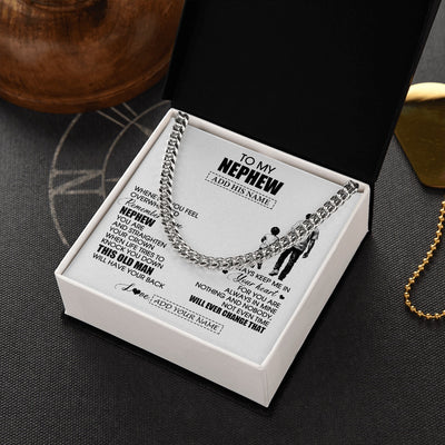 Cuban Link Chain Necklace Stainless Steel | 2 | Personalized To My Nephew Gifts Necklace From Uncle Whenever Man Unique Birthday Gifts For Nephew Graduation Christmas Customized Gift Box Message Card | siriusteestore.myshopify