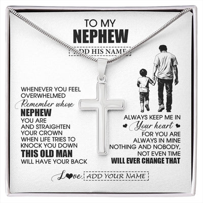 Stainless Cross Necklace Stainless Steel | 1 | Personalized To My Nephew Gifts Necklace From Uncle Whenever Man Unique Birthday Gifts For Nephew Graduation Christmas Customized Gift Box Message Card | siriusteestore.myshopify