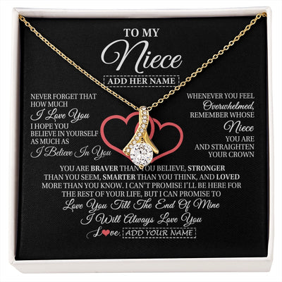 Alluring Beauty Necklace 18K Yellow Gold Finish | 1 | Personalized To My Niece Birthday Gifts From Uncle Aunt Always Love You Niece Gifts Necklace Jewelry Graduation Christmas Customized Gift Box Message Card | siriusteestore.myshopify
