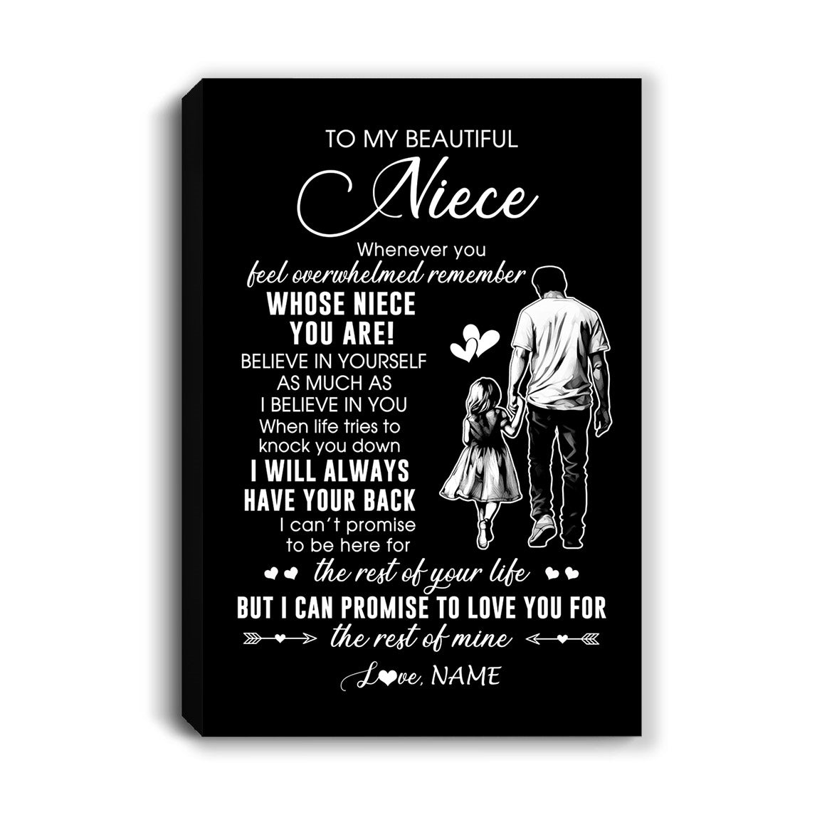 Personalized To My Niece Canvas From Uncle Whenever You Feel Overwhelmed Niece Birthday Gifts Graduation Christmas Custom Wall Art Print Framed Canvas | siriusteestore