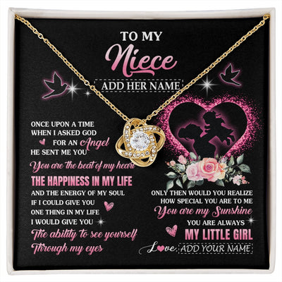 Love Knot Necklace 18K Yellow Gold Finish | 1 | Personalized To My Niece From Aunt Auntie Necklace Once Upon A Time Birthday Graduation Gifts For Niece Gifts Christmas Customized Gift Box Message Card | siriusteestore.myshopify