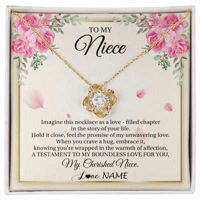 Love Knot Necklace 18K Yellow Gold Finish | 1 | Personalized To My Niece From Aunt Imagine This Necklace As A Love Niece Birthday Gifts Jewelry Graduation Christmas Customized Gift Box Message Card | siriusteestore