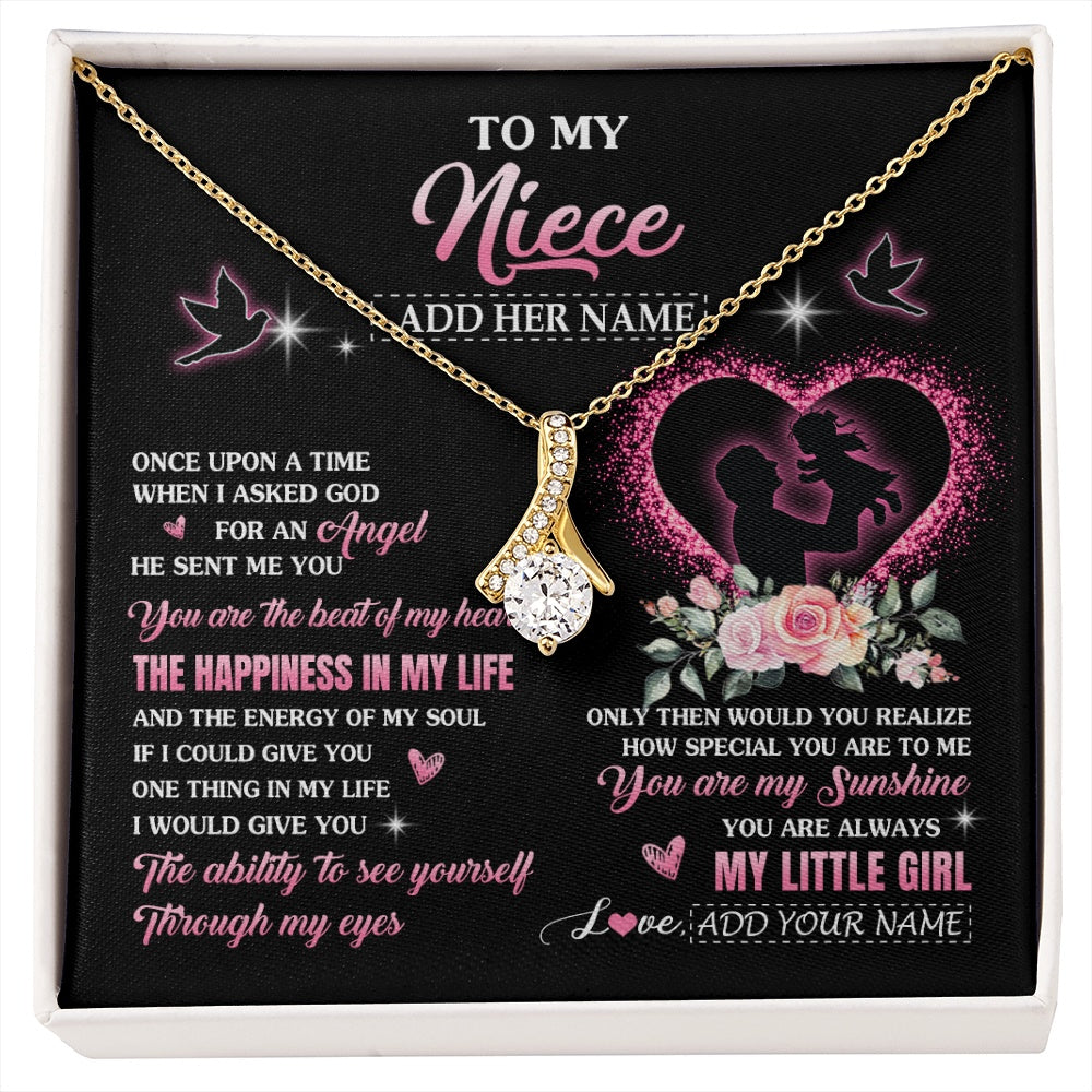 Alluring Beauty Necklace 18K Yellow Gold Finish | 1 | Personalized To My Niece From Uncle Necklace Once Upon A Time Birthday Graduation Gifts For Niece Gifts Christmas Customized Gift Box Message Card | siriusteestore.myshopify