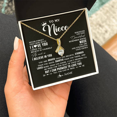 Alluring Beauty Necklace 18K Yellow Gold Finish | 2 | Personalized To My Niece Gifs From Aunt Necklace How Much I Love You Niece Birthday Gifts Jewelry Graduation Christmas Customized Gift Box Message Card | siriusteestore