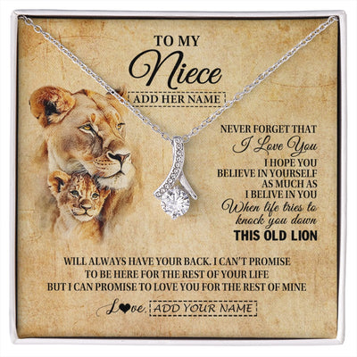 Alluring Beauty Necklace 14K White Gold Finish | 1 | Personalized To My Niece Gifts From Aunt Auntie Lion Necklace I Love You Niece Birthday Gifts From Aunt Graduation Christmas Custom Gift Box Message Card | siriusteestore.myshopify