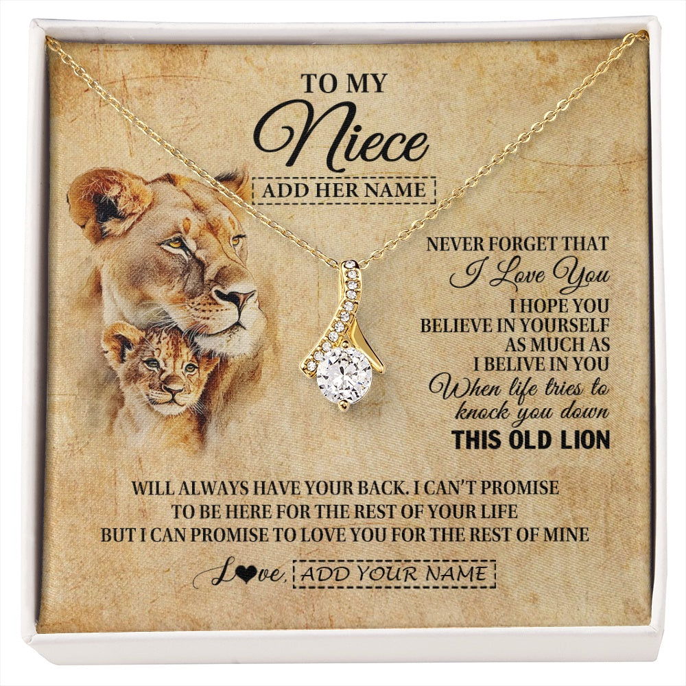 Alluring Beauty Necklace 18K Yellow Gold Finish | 1 | Personalized To My Niece Gifts From Aunt Auntie Lion Necklace I Love You Niece Birthday Gifts From Aunt Graduation Christmas Custom Gift Box Message Card | siriusteestore.myshopify