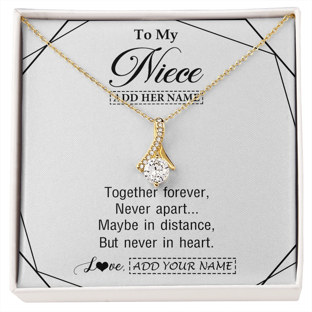Alluring Beauty Necklace 18K Yellow Gold Finish | 1 | Personalized To My Niece Gifts From Aunt Uncle Necklace Together Forever With Heartfelt Message Niece Birthday Graduation Christmas Gift Box Message Card | https://siriusteestore.