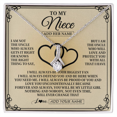Alluring Beauty Necklace 14K White Gold Finish | 1 | Personalized To My Niece Gifts From Uncle Niece Birthday Gifts Jewelry For Women Uncle Niece Pendant Necklace Christmas Custom Gift Box Message Card | https://siriusteestore.