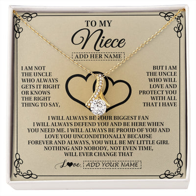 Alluring Beauty Necklace 18K Yellow Gold Finish | 1 | Personalized To My Niece Gifts From Uncle Niece Birthday Gifts Jewelry For Women Uncle Niece Pendant Necklace Christmas Custom Gift Box Message Card | https://siriusteestore.