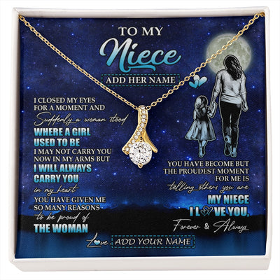 Alluring Beauty Necklace 18K Yellow Gold Finish | 1 | Personalized To My Niece Gifts Necklace From Aunt Auntie I Closed My Eyes For A Moment Niece Birthday Graduation Christmas Customized Gift Box Message Card | siriusteestore.myshopify