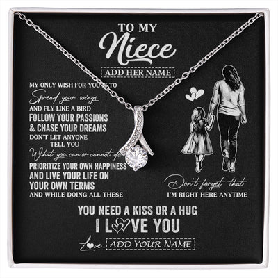 Alluring Beauty Necklace 14K White Gold Finish | 1 | Personalized To My Niece Gifts Necklace From Aunt Auntie My Only Wish For You Niece Birthday Gifts Graduation Christmas Customized Gift Box Message Card | siriusteestore.myshopify