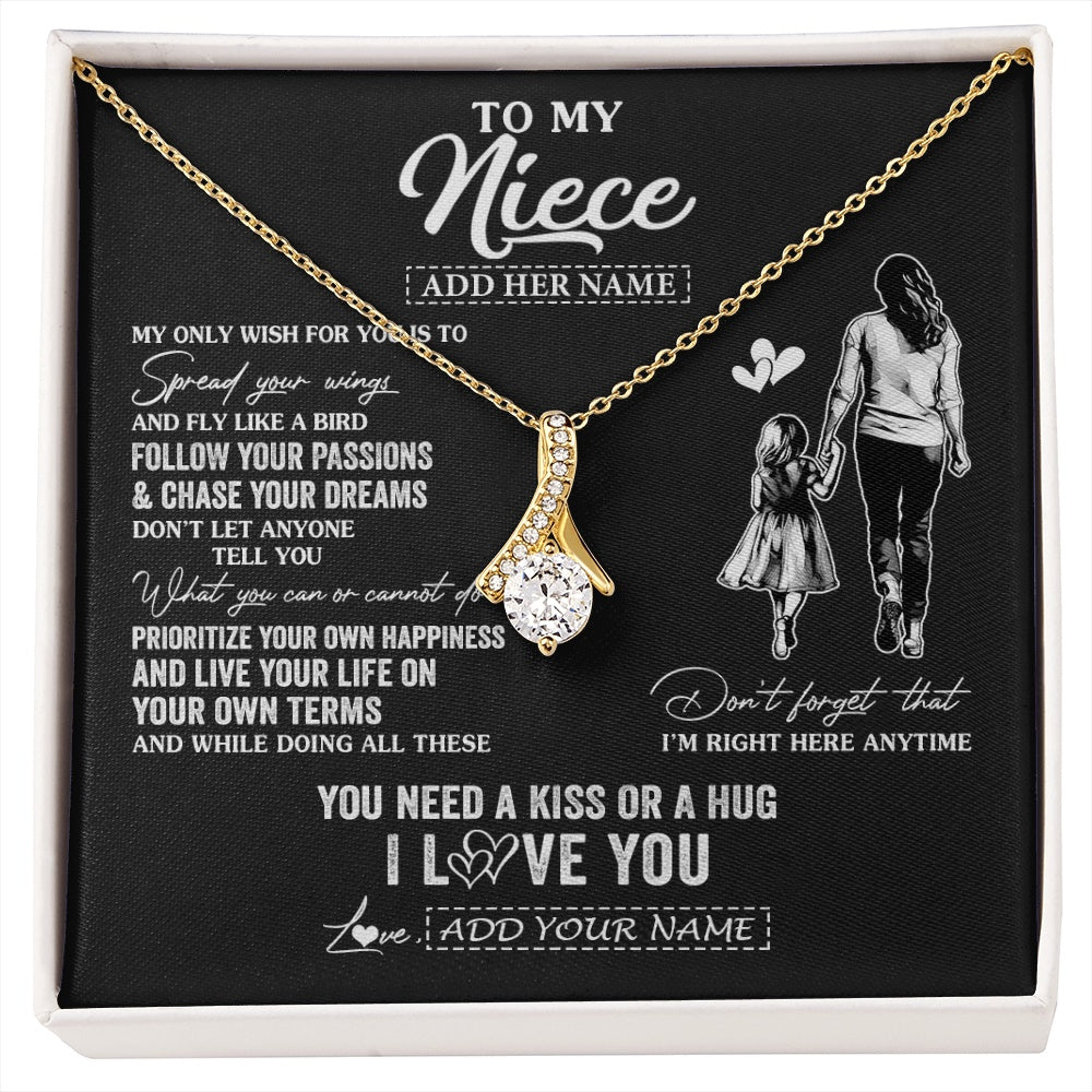 Alluring Beauty Necklace 18K Yellow Gold Finish | 1 | Personalized To My Niece Gifts Necklace From Aunt Auntie My Only Wish For You Niece Birthday Gifts Graduation Christmas Customized Gift Box Message Card | siriusteestore.myshopify