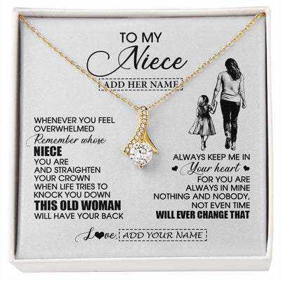 Alluring Beauty Necklace 18K Yellow Gold Finish | 1 | Personalized To My Niece Gifts Necklace From Aunt Auntie Whenever Woman Unique Birthday Gifts For Niece Graduation Christmas Customized Gift Box Message Card | siriusteestore.myshopify