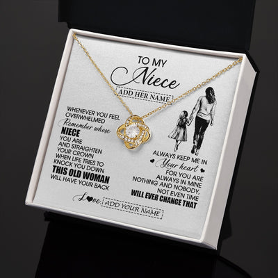 Love Knot Necklace 18K Yellow Gold Finish | 2 | Personalized To My Niece Gifts Necklace From Aunt Auntie Whenever Woman Unique Birthday Gifts For Niece Graduation Christmas Customized Gift Box Message Card | siriusteestore.myshopify