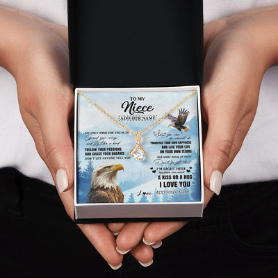 Alluring Beauty Necklace 18K Yellow Gold Finish | 2 | Personalized To My Niece Gifts Necklace From Aunt Uncle Eagle My Only Wish For You Niece Birthday Gifts Graduation Christmas Customized Gift Box Message Card | siriusteestore.myshopify