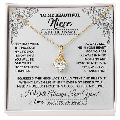Alluring Beauty Necklace 18K Yellow Gold Finish | 1 | Personalized To My Niece Gifts Necklace From Aunt Uncle Someday When The Pages Birthday Gifts Niece Christmas Graduation Custom Jewelry Gift Box Message Card | https://siriusteestore.