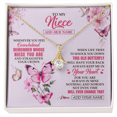 Alluring Beauty Necklace 18K Yellow Gold Finish | 1 | Personalized To My Niece Gifts Necklace From Aunt Uncle Whenever Butterfly Unique Birthday Gifts For Niece Graduation Christmas Custom Gift Box Message Card | siriusteestore.myshopify