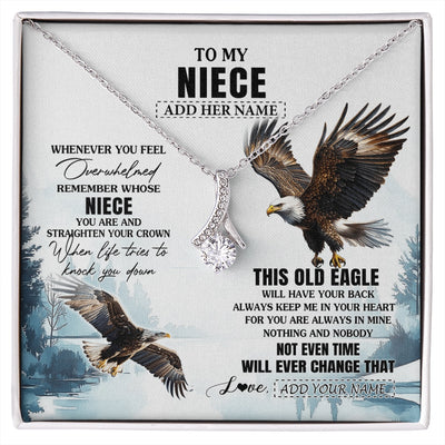 Alluring Beauty Necklace 14K White Gold Finish | 1 | Personalized To My Niece Gifts Necklace From Aunt Uncle Whenever Eagle Unique Birthday Gifts For Niece Christmas Jewelry Custom Keepsake Gift Box Message Card | https://siriusteestore.