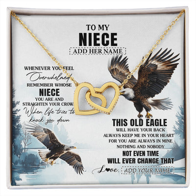 Interlocking Hearts Necklace 18K Yellow Gold Finish | 1 | Personalized To My Niece Gifts Necklace From Aunt Uncle Whenever Eagle Unique Birthday Gifts For Niece Christmas Jewelry Custom Keepsake Gift Box Message Card | https://siriusteestore.