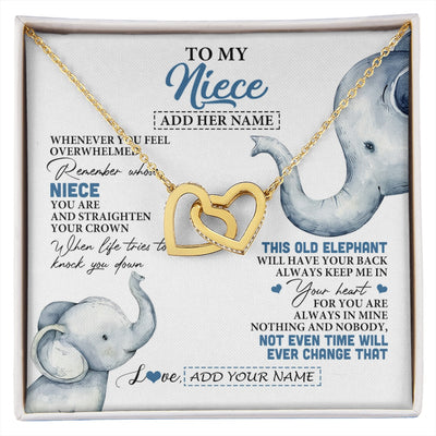 Interlocking Hearts Necklace 18K Yellow Gold Finish | 1 | Personalized To My Niece Gifts Necklace From Aunt Uncle Whenever Elephant Unique Birthday Gifts For Niece Graduation Christmas Custom Gift Box Message Card | siriusteestore.myshopify
