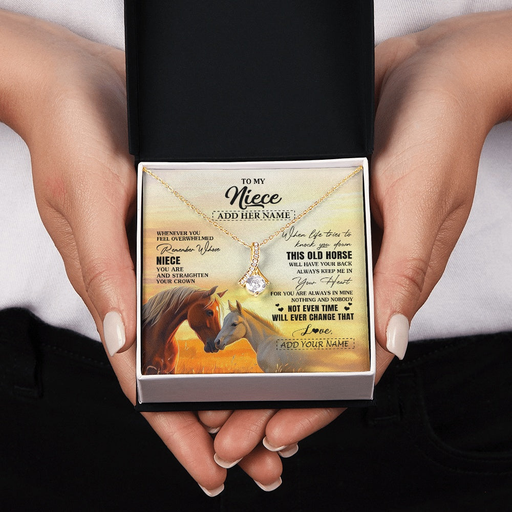 Alluring Beauty Necklace 18K Yellow Gold Finish | 2 | Personalized To My Niece Gifts Necklace From Aunt Uncle Whenever Horse Unique Birthday Gifts For Niece Graduation Christmas Customized Gift Box Message Card | siriusteestore.myshopify