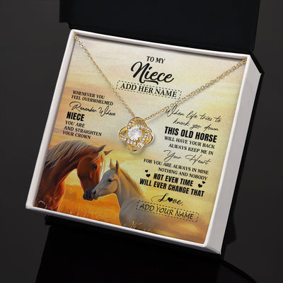 Love Knot Necklace 18K Yellow Gold Finish | 2 | Personalized To My Niece Gifts Necklace From Aunt Uncle Whenever Horse Unique Birthday Gifts For Niece Graduation Christmas Customized Gift Box Message Card | siriusteestore.myshopify