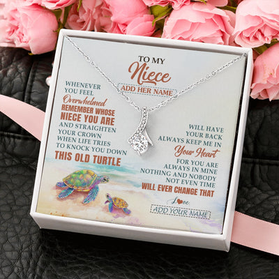 Alluring Beauty Necklace 14K White Gold Finish | 2 | Personalized To My Niece Gifts Necklace From Aunt Uncle Whenever Turtle Unique Birthday Gifts For Niece Graduation Christmas Customized Gift Box Message Card | https://siriusteestore.