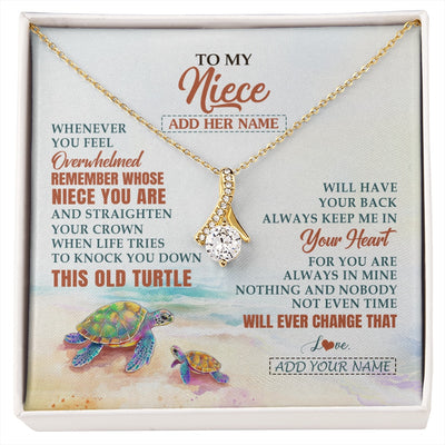 Alluring Beauty Necklace 18K Yellow Gold Finish | 1 | Personalized To My Niece Gifts Necklace From Aunt Uncle Whenever Turtle Unique Birthday Gifts For Niece Graduation Christmas Customized Gift Box Message Card | https://siriusteestore.