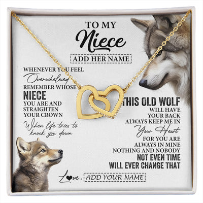 Interlocking Hearts Necklace 18K Yellow Gold Finish | 1 | Personalized To My Niece Gifts Necklace From Aunt Uncle Whenever Wolf Unique Birthday Gifts For Niece Graduation Christmas Custom Gift Box Message Card | https://siriusteestore.