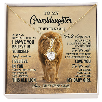 Alluring Beauty Necklace 18K Yellow Gold Finish | 1 | Personalized To My Niece Gifts Necklace From Uncle Always Remember Lion Gifts For Niece Birthday Graduation Christmas Custom Gift Box Message Card | https://siriusteestore.