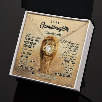 Love Knot Necklace 18K Yellow Gold Finish | 2 | Personalized To My Niece Gifts Necklace From Uncle Always Remember Lion Gifts For Niece Birthday Graduation Christmas Custom Gift Box Message Card | https://siriusteestore.