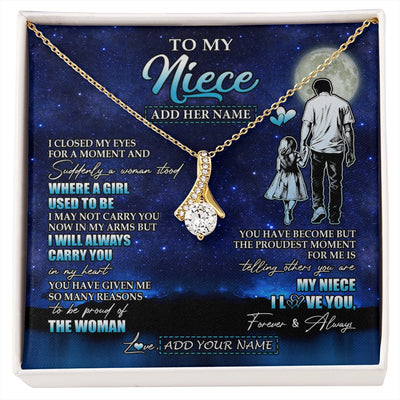 Alluring Beauty Necklace 18K Yellow Gold Finish | 1 | Personalized To My Niece Gifts Necklace From Uncle I Closed My Eyes For A Moment Niece Birthday Graduation Christmas Customized Gift Box Message Card | siriusteestore.myshopify