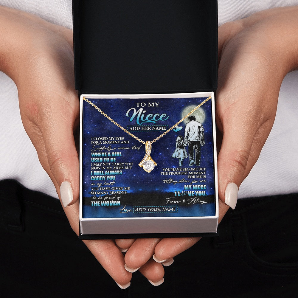 Alluring Beauty Necklace 18K Yellow Gold Finish | 2 | Personalized To My Niece Gifts Necklace From Uncle I Closed My Eyes For A Moment Niece Birthday Graduation Christmas Customized Gift Box Message Card | siriusteestore.myshopify
