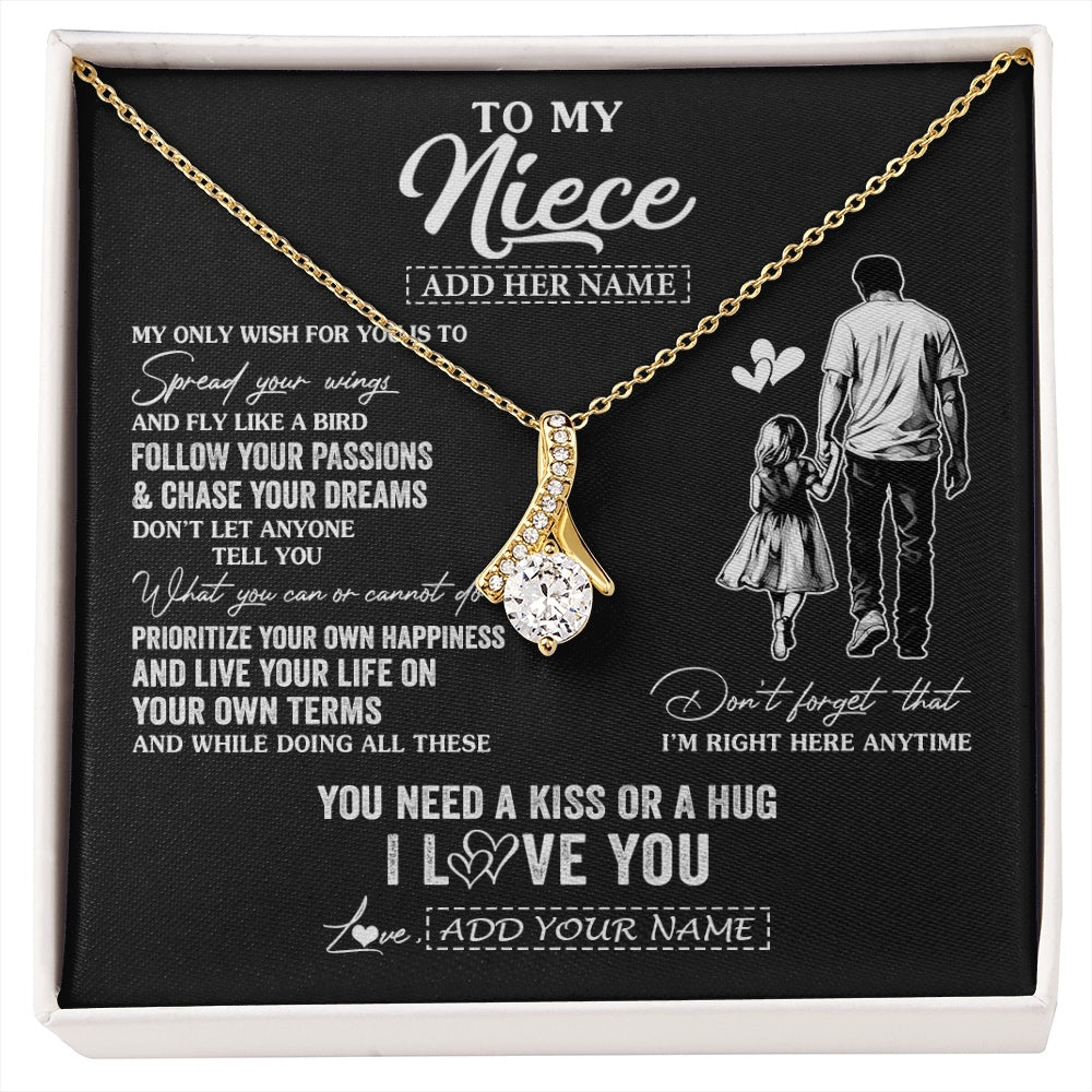 Alluring Beauty Necklace 18K Yellow Gold Finish | 1 | Personalized To My Niece Gifts Necklace From Uncle My Only Wish For You Niece Birthday Gifts Graduation Christmas Customized Gift Box Message Card | siriusteestore.myshopify