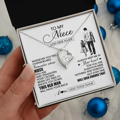 Forever Love Necklace 14K White Gold Finish | 2 | Personalized To My Niece Gifts Necklace From Uncle Whenever Man Unique Birthday Gifts For Niece Graduation Christmas Customized Gift Box Message Card | siriusteestore.myshopify