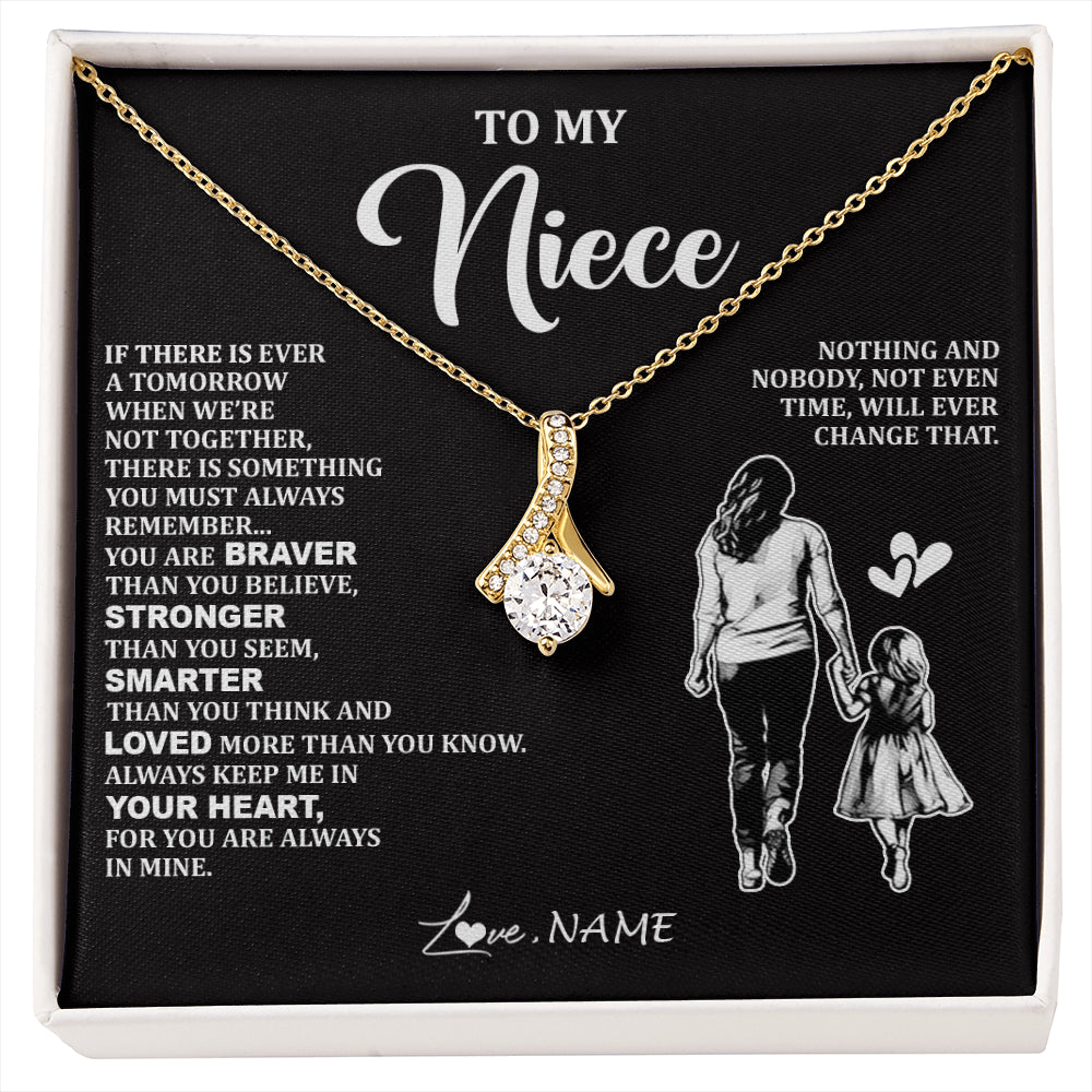Alluring Beauty Necklace 18K Yellow Gold Finish | 1 | Personalized To My Niece Necklace From Aunt Auntie You Are Always In Mine Beautiful Niece Jewelry Birthday Graduation Christmas With Gift Box Message Card | siriusteestore