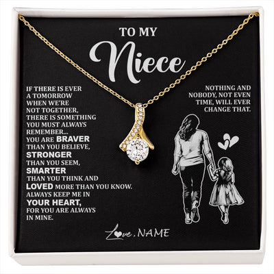 Alluring Beauty Necklace 18K Yellow Gold Finish | 1 | Personalized To My Niece Necklace From Aunt Auntie You Are Always In Mine Beautiful Niece Jewelry Birthday Graduation Christmas With Gift Box Message Card | siriusteestore