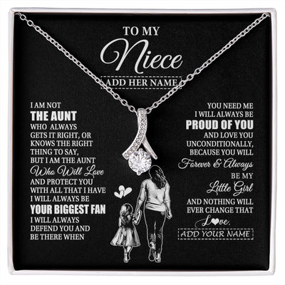 Alluring Beauty Necklace 14K White Gold Finish | 1 | Personalized To My Niece Necklace From Aunt Biggest Fan Birthday Gifts For Niece From Aunt Auntie Niece Graduation Christmas Customized Gift Box Message Card | siriusteestore.myshopify