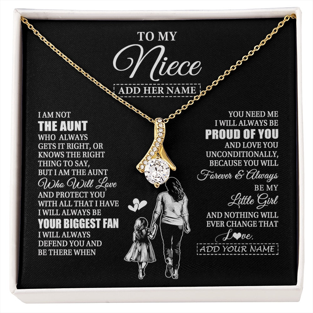 Alluring Beauty Necklace 18K Yellow Gold Finish | 1 | Personalized To My Niece Necklace From Aunt Biggest Fan Birthday Gifts For Niece From Aunt Auntie Niece Graduation Christmas Customized Gift Box Message Card | siriusteestore.myshopify