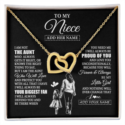 Interlocking Hearts Necklace 18K Yellow Gold Finish | 1 | Personalized To My Niece Necklace From Aunt Biggest Fan Birthday Gifts For Niece From Aunt Auntie Niece Graduation Christmas Customized Gift Box Message Card | siriusteestore.myshopify