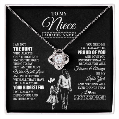 Love Knot Necklace 14K White Gold Finish | 1 | Personalized To My Niece Necklace From Aunt Biggest Fan Birthday Gifts For Niece From Aunt Auntie Niece Graduation Christmas Customized Gift Box Message Card | siriusteestore.myshopify