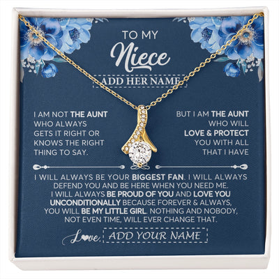 Alluring Beauty Necklace 18K Yellow Gold Finish | 1 | Personalized To My Niece Necklace From Aunt Proud Of You Birthday Gifts For Niece Jewelry Gifts Graduation Christmas Customized Gift Box Message Card | https://siriusteestore.