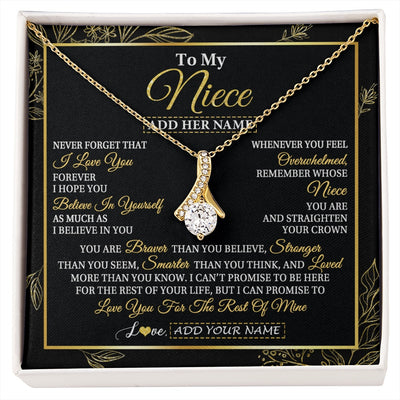Alluring Beauty Necklace 18K Yellow Gold Finish | 1 | Personalized To My Niece Necklace From Aunt Uncle Auntie I Love You Gift For My Niece Birthday Gifts Graduation Christmas Customized Gift Box Message Card | siriusteestore.myshopify