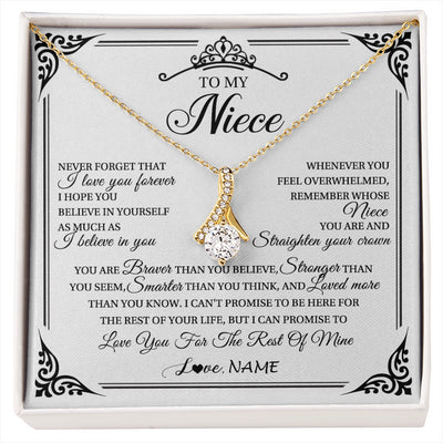 Alluring Beauty Necklace 18K Yellow Gold Finish | 1 | Personalized To My Niece Necklace From Aunt Uncle I Love You Forever Niece Birthday Valentines Day Graduation Christmas Customized Gift Box Message Card | siriusteestore