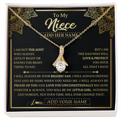 Alluring Beauty Necklace 18K Yellow Gold Finish | 1 | Personalized To My Niece Necklace From Aunt Your Biggest Fan Birthday Gifts For Niece Gifts Graduation Christmas Jewelry Customized Gift Box Message Card | siriusteestore.myshopify