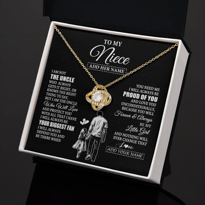 Love Knot Necklace 18K Yellow Gold Finish | 2 | Personalized To My Niece Necklace From Uncle Biggest Fan Birthday Gifts For Niece From Uncle Niece Graduation Christmas Customized Gift Box Message Card | siriusteestore.myshopify