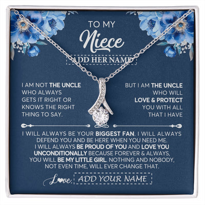 Alluring Beauty Necklace 14K White Gold Finish | 1 | Personalized To My Niece Necklace From Uncle Proud Of You Birthday Gifts For Niece Jewelry Gifts Graduation Christmas Customized Gift Box Message Card | https://siriusteestore.