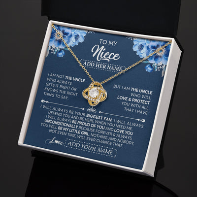 Love Knot Necklace 18K Yellow Gold Finish | 2 | Personalized To My Niece Necklace From Uncle Proud Of You Birthday Gifts For Niece Jewelry Gifts Graduation Christmas Customized Gift Box Message Card | https://siriusteestore.