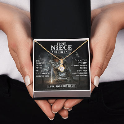 Alluring Beauty Necklace 18K Yellow Gold Finish | 2 | Personalized To My Niece Necklace Women Warrior Knights Templar I Am The Storm Best Niece Birthday Gifts Graduation Christmas Customized Gift Box Message Card | siriusteestore